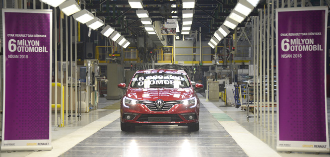  Oyak Renault 6 milyonuncu otomobilini banttan indirdi